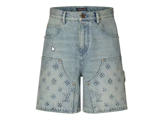 lvd.webp Louis Vuitton Denim Carpenter Shorts Blue
