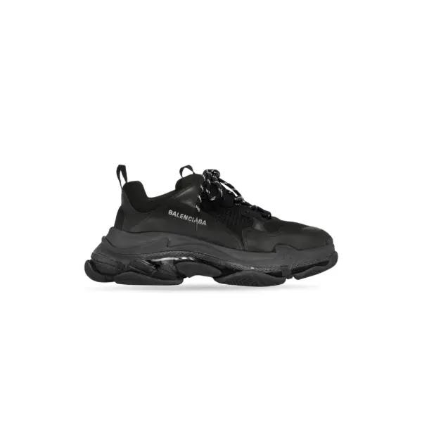 Men’s Triple S Clear Sole Sneaker in Black