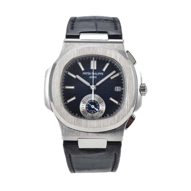 Patek Philippe Nautilus Chronograph Black Leather PTP007