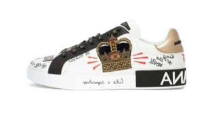 Portofino sneakers in printed nappa calfskin with patch White