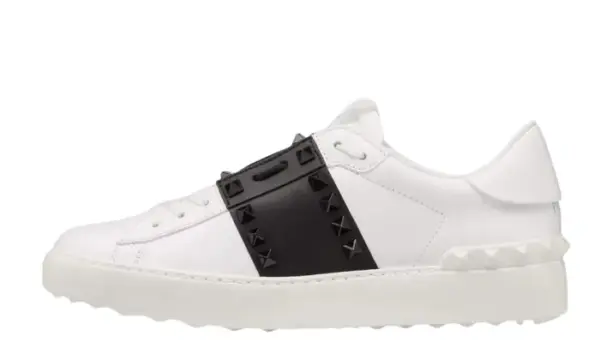 Rockstud calfskin sneakers