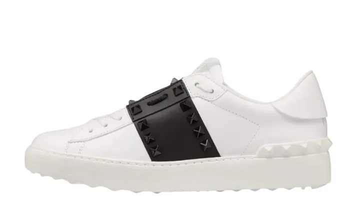 Rockstud calfskin sneakers