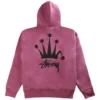 Stussy Logo-Print Cotton Hoodie Raspberry Pink
