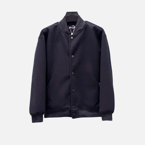 Stussy Sport Melton Varsity Jacket Black