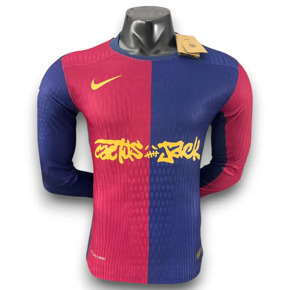Camiseta Barcelona x Travis Scott  2024-2025 Local Manga Larga – Version Pro Player