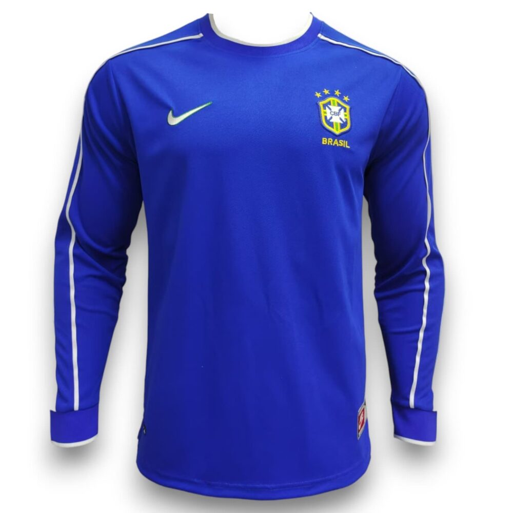 Camiseta Brasil 1998 Visitante Manga Larga