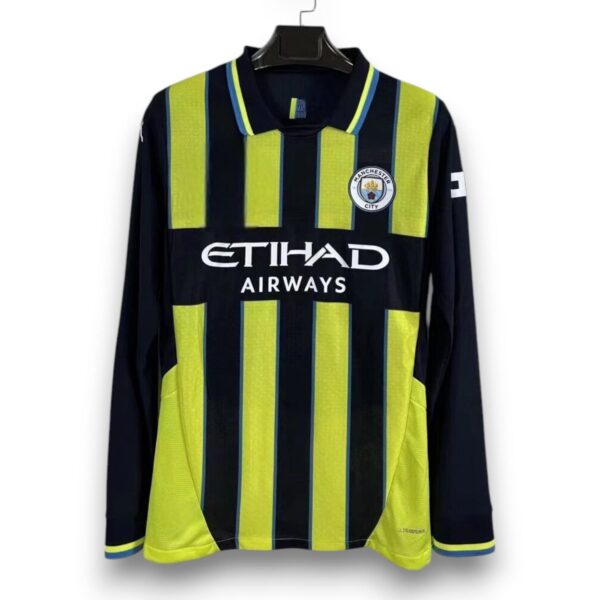 Camiseta Manchester City 2024-2025 Visitante Manga Larga – Version Pro Player