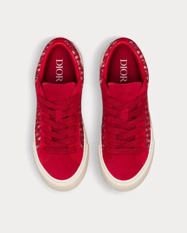 dior-b33-RedDiorObliqueMohairandSuede-low-top-sneakers-trainers-2.webp Dior B33 Oblique Mohair & Suede Red