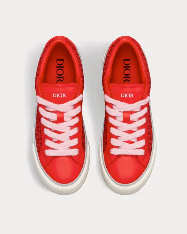 dior-b33-RedSmoothCalfskinandRedDiorObliqueJacquard-low-top-sneakers-2.webp Dior B33 Red Smooth Calfskin and Red Dior Oblique Jacquard