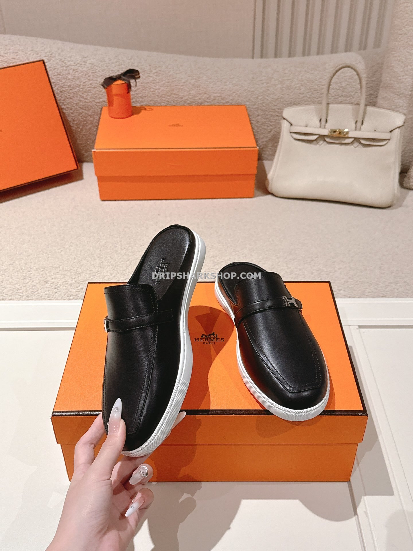 Sandalias Hermes - Negro - Imagen 3