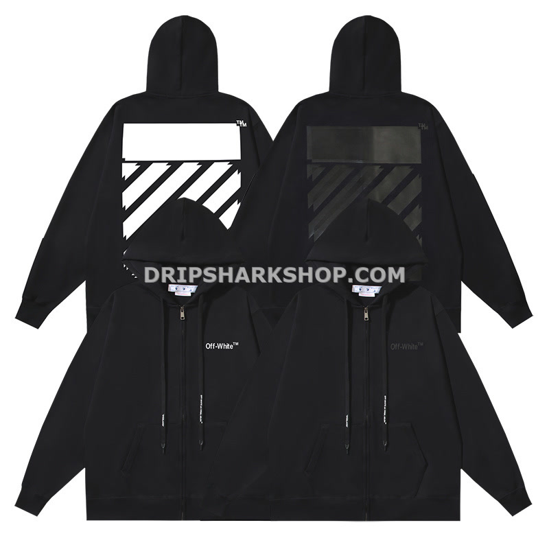 786f46e7-1 OFF WHITE Hoodie - Negro