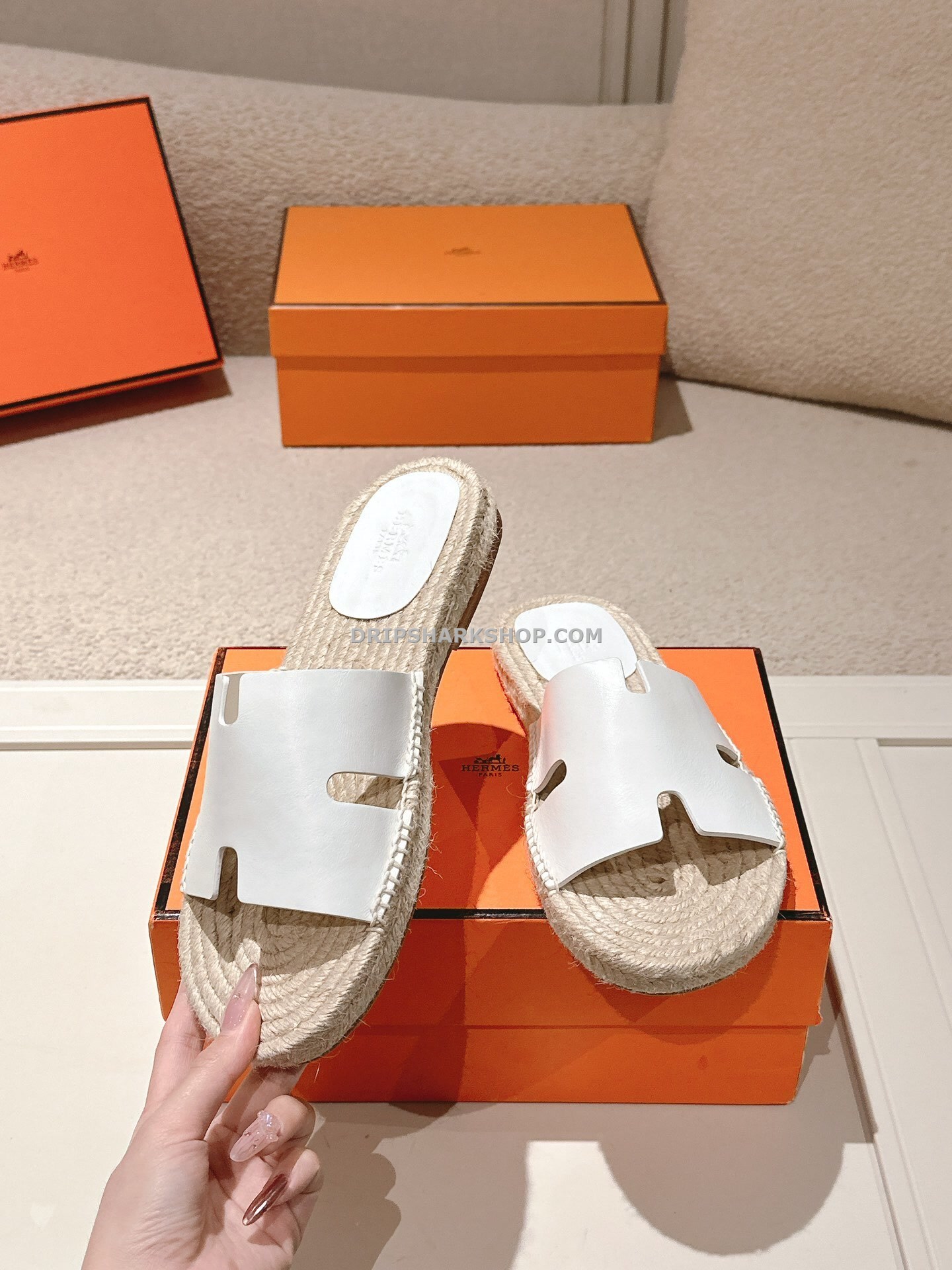 Sandalias Hermes - Blanco - Imagen 3