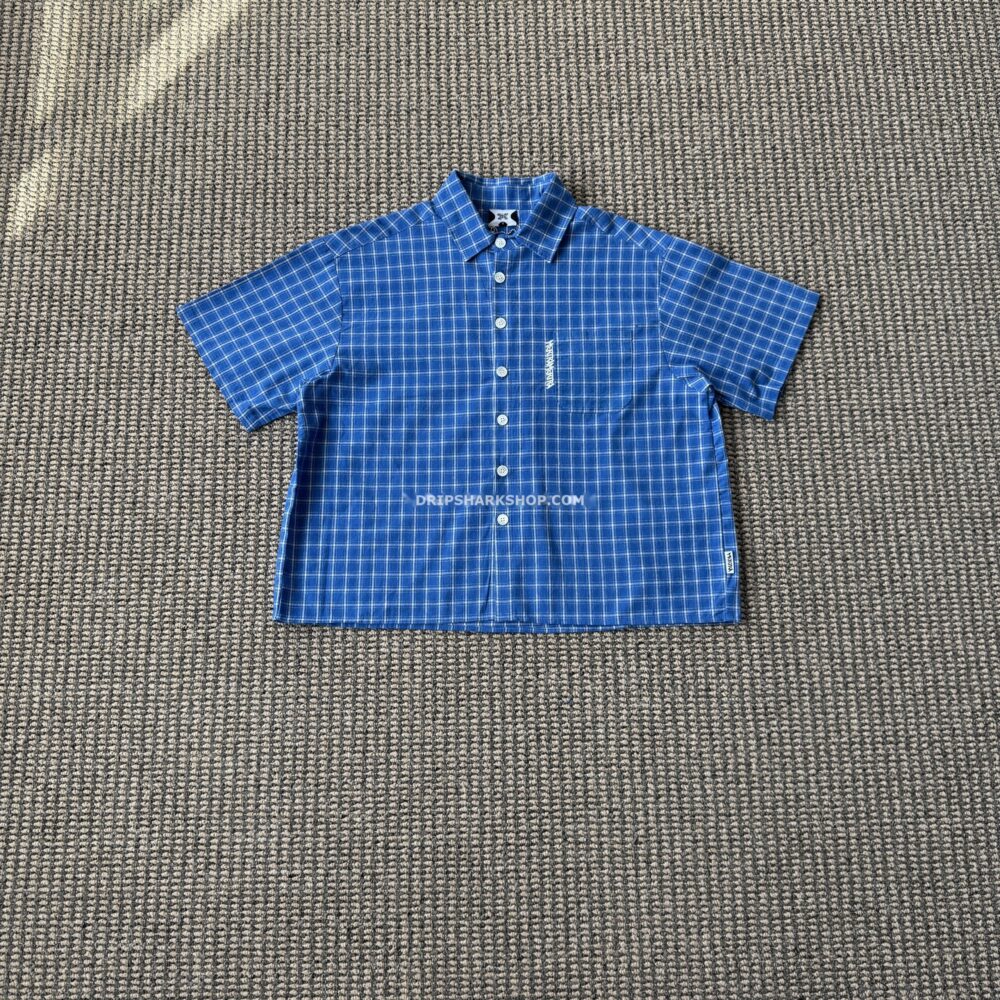 Camiseta azul a cuadros Mertra