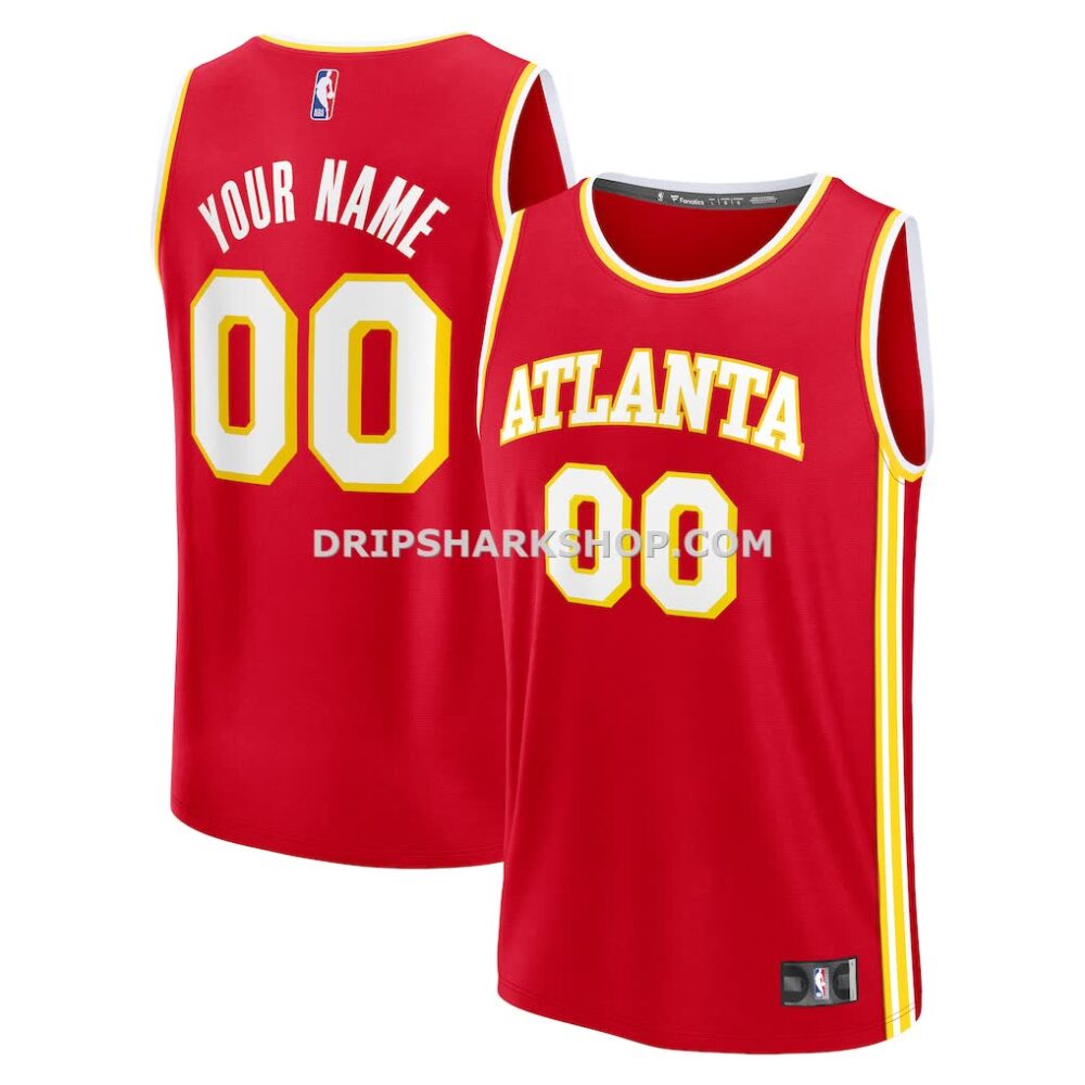 NBA011cbfM01-b09670 Men's Atlanta Hawks Fanatics Red Fast Break Custom Jersey Icon Edition