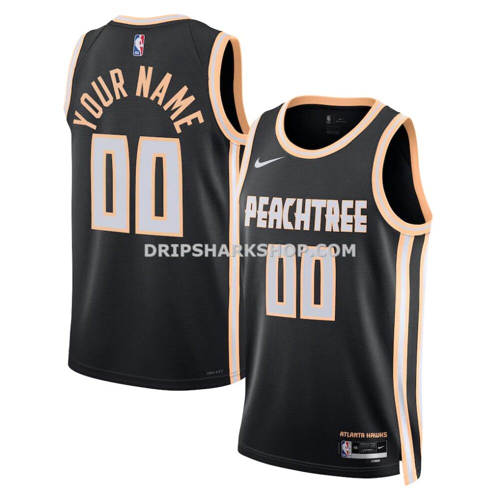 Unisex Atlanta Hawks Nike Black 2025 26 City Edition Swingman Custom Jersey