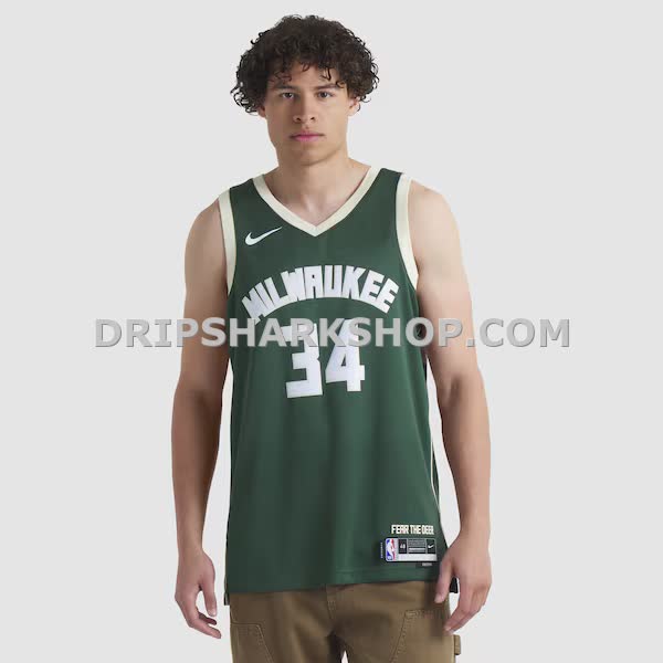 Unisex Nike Giannis Antetokounmpo Hunter Green Milwaukee Bucks Swingman Jersey Icon Edition