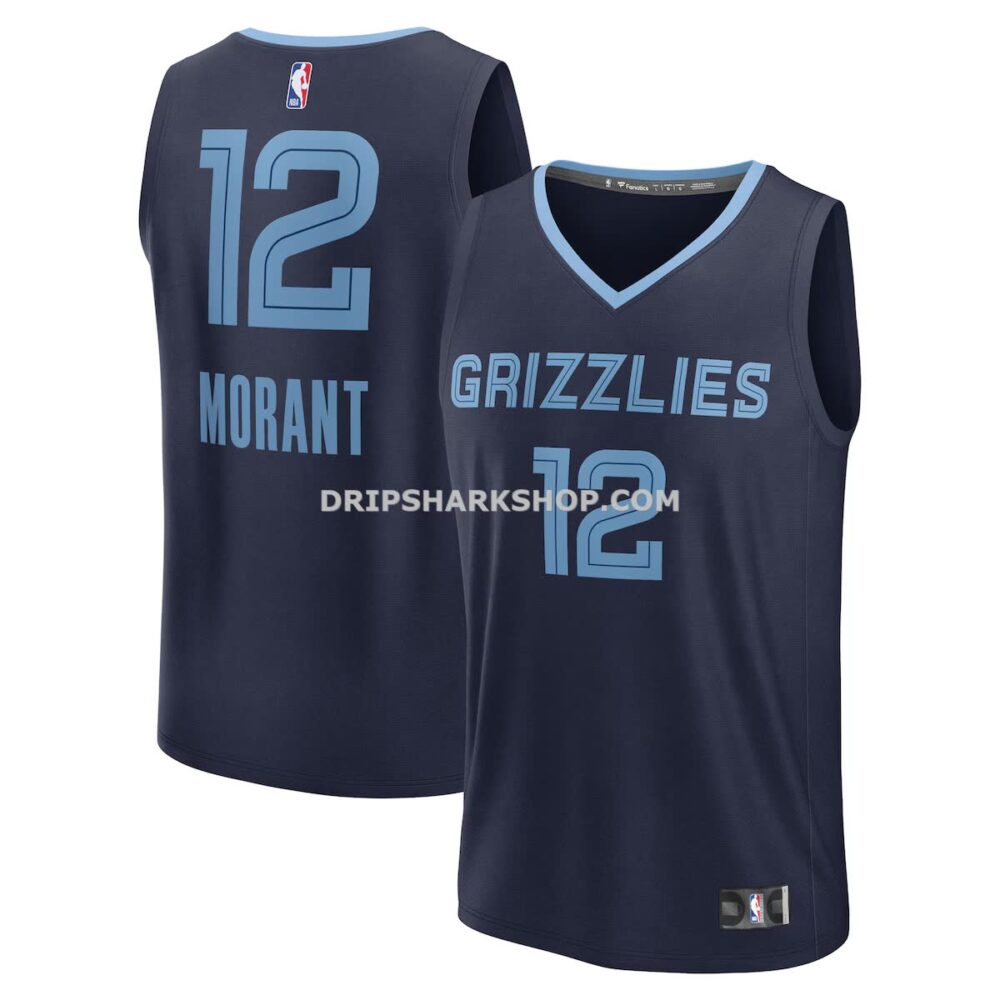 Mens Fanatics Ja Morant Navy Memphis Grizzlies Fast Break Replica Player Jersey Icon Edition