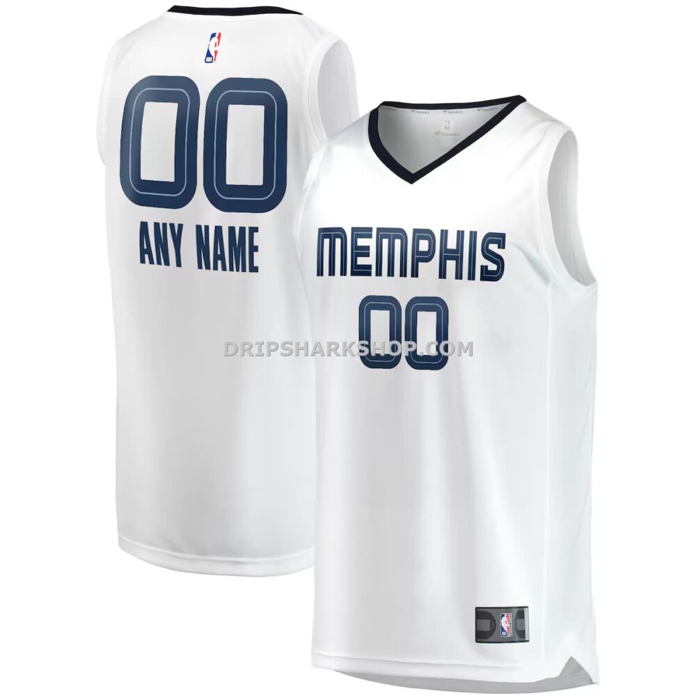 Mens Fanatics White Memphis Grizzlies Fast Break Custom Replica Jersey Association Edition