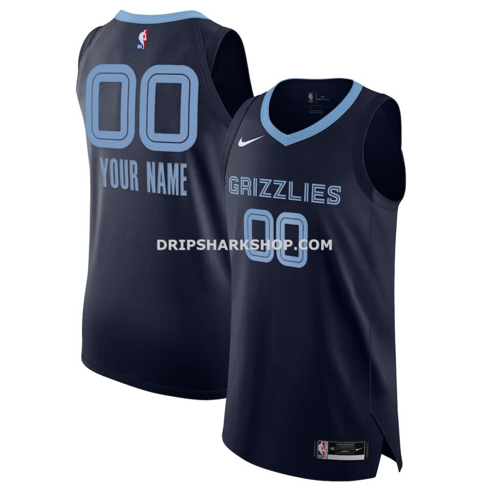Mens Nike Navy Memphis Grizzlies 2020 21 Authentic Custom Jersey Icon Edition