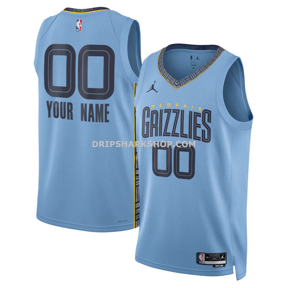 Unisex Jordan Brand Blue Memphis Grizzlies 2022 23 Swingman Custom Jersey Statement Edition