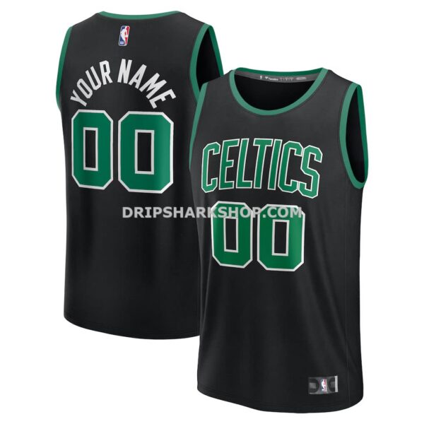 Men's Boston Celtics Fanatics Black Fast Break Custom Jersey Statement Edition