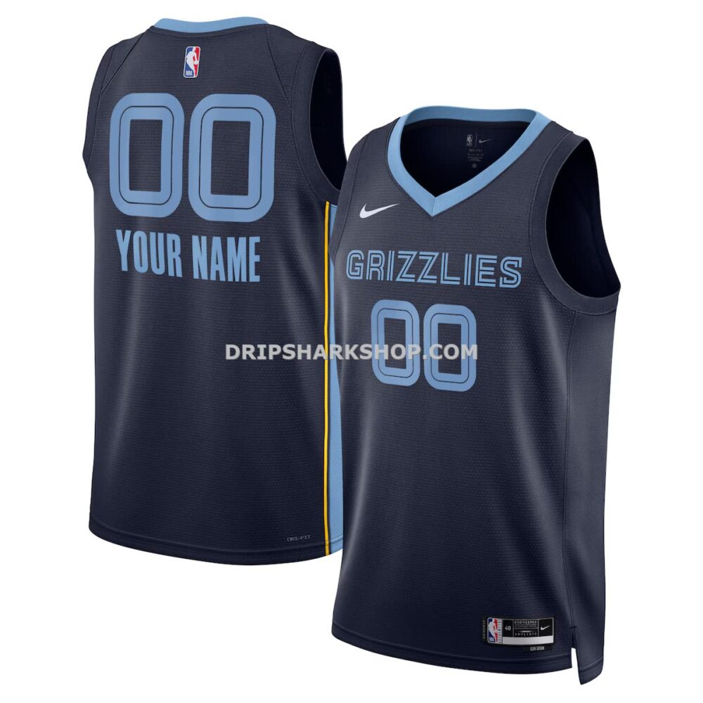 Unisex Nike Navy Memphis Grizzlies Swingman Custom Jersey Icon Edition