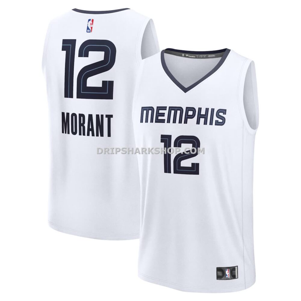 Mens Fanatics Ja Morant White Memphis Grizzlies Fast Break Replica Player Jersey Association Edition