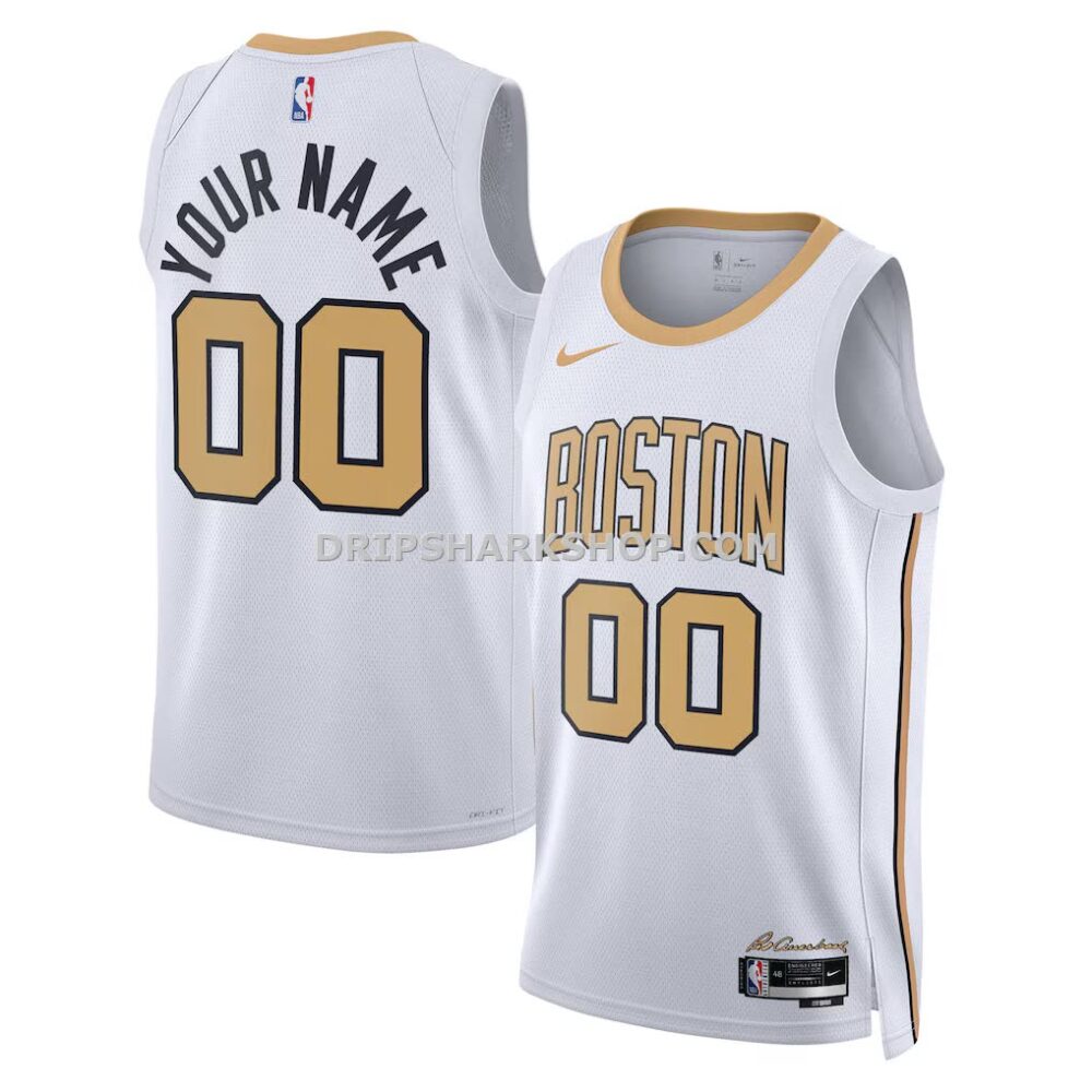 Unisex Boston Celtics Nike White 2025 26 City Edition Swingman Custom Jersey