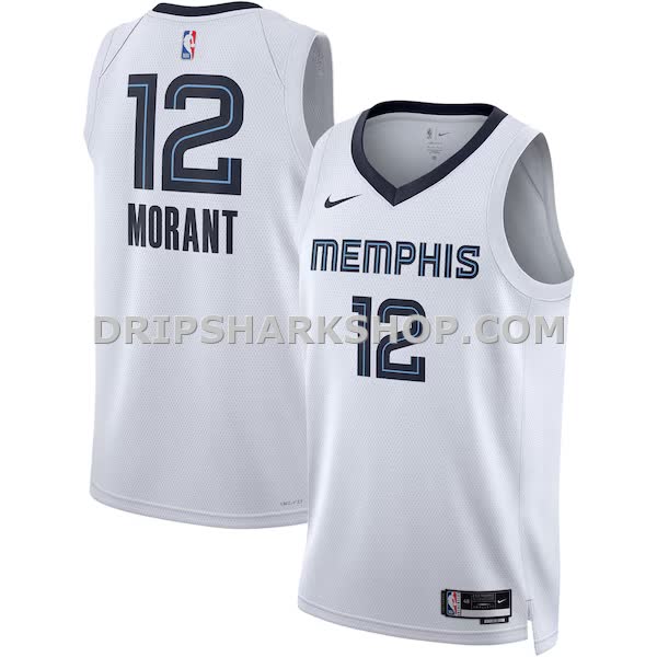 Unisex Nike Ja Morant White Memphis Grizzlies Swingman Jersey Association Edition_Pi4650000