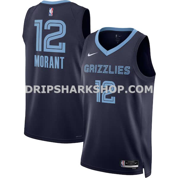 Unisex Nike Ja Morant Navy Memphis Grizzlies Swingman Jersey Icon Edition_Pi4650000