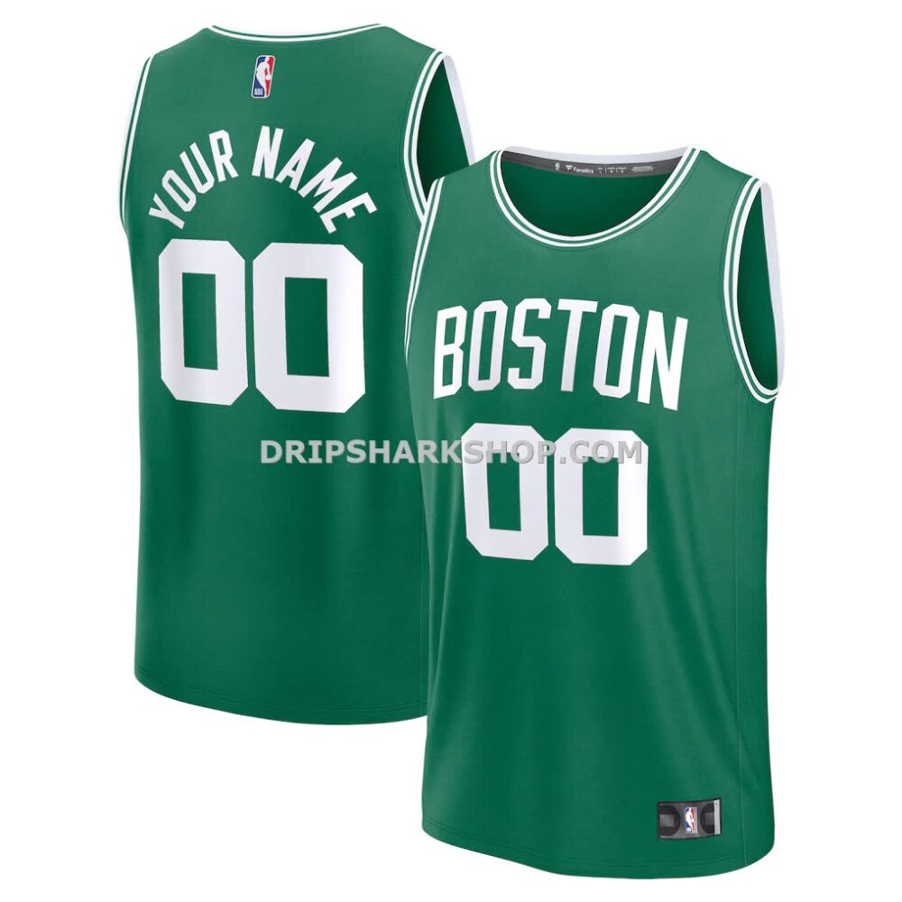 Men's Boston Celtics Fanatics Kelly Green Fast Break Custom Jersey Icon Edition