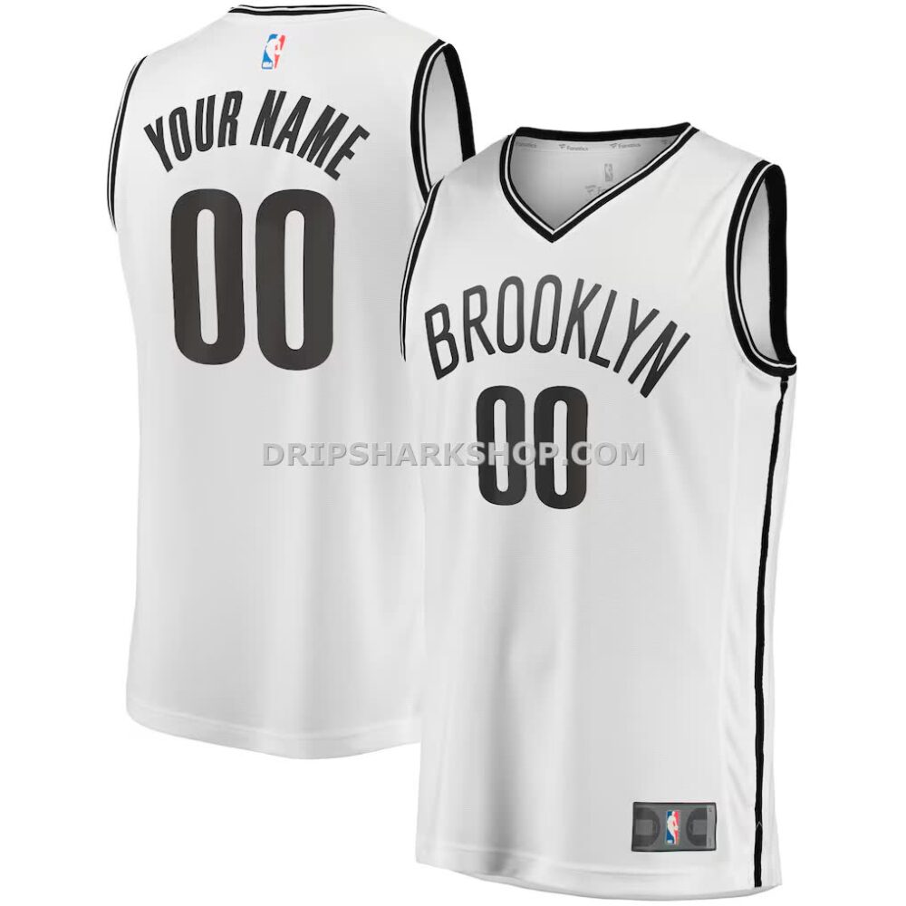 NBA0345b0M01-5db5cd Men's Brooklyn Nets Fanatics White Fast Break Custom Replica Jersey Association Edition