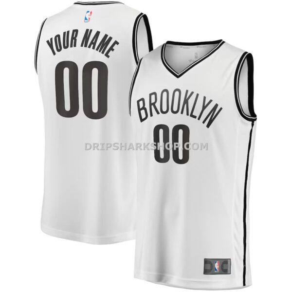 Men's Brooklyn Nets Fanatics White Fast Break Custom Replica Jersey Association Edition