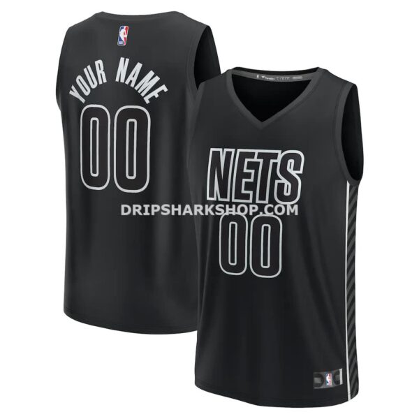Men's Brooklyn Nets Fanatics Black Custom Fast Break Jersey Statement Edition