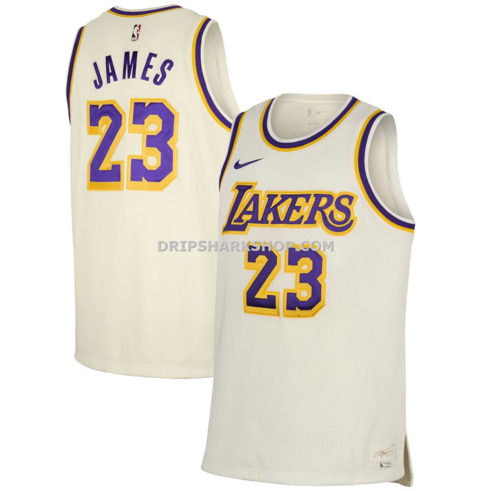 Mens Nike Lebron James White Los Angeles Lakers Forever King Association Authentic Jersey