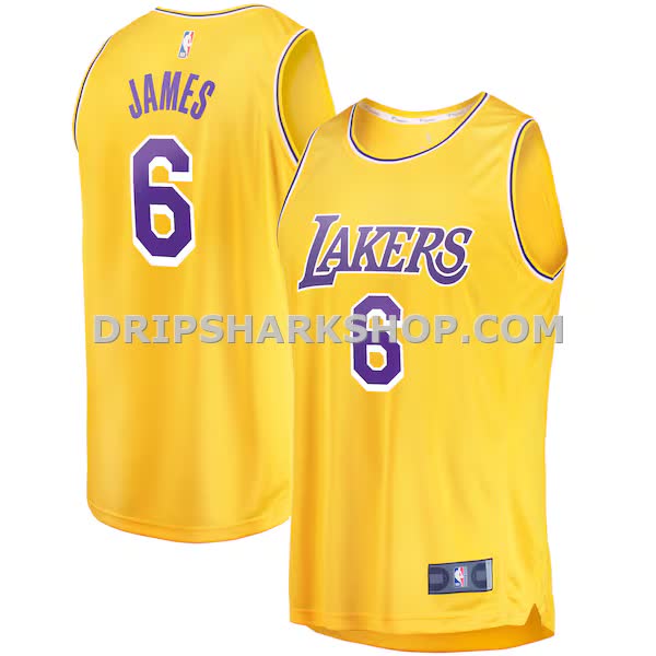 Mens Fanatics Lebron James Gold Los Angeles Lakers 2021 22 Fast Break Replica Jersey Icon Edition_Pi4937000