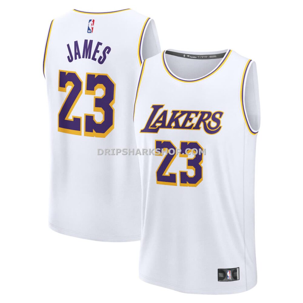 Mens Fanatics Lebron James White Los Angeles Lakers Fast Break Replica Player Jersey Association Edition