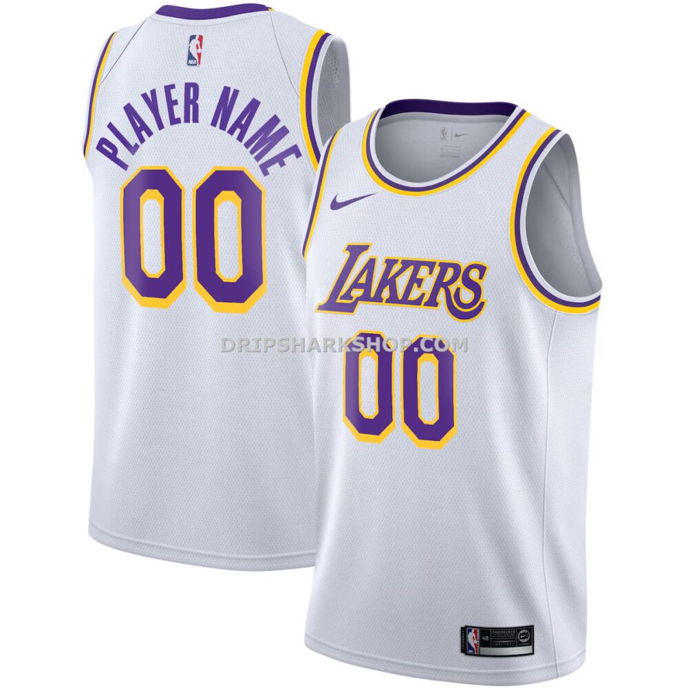Mens Nike White Los Angeles Lakers 2020 21 Swingman Custom Jersey Association Edition