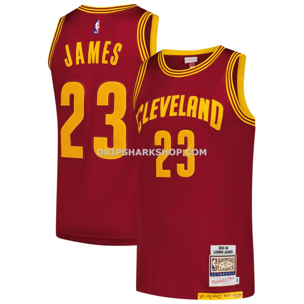 Mens&Nbsp;Mitchell And Ness Lebron James Wine Cleveland Cavaliers Hardwood Classics 2015 16 Authentic Jersey