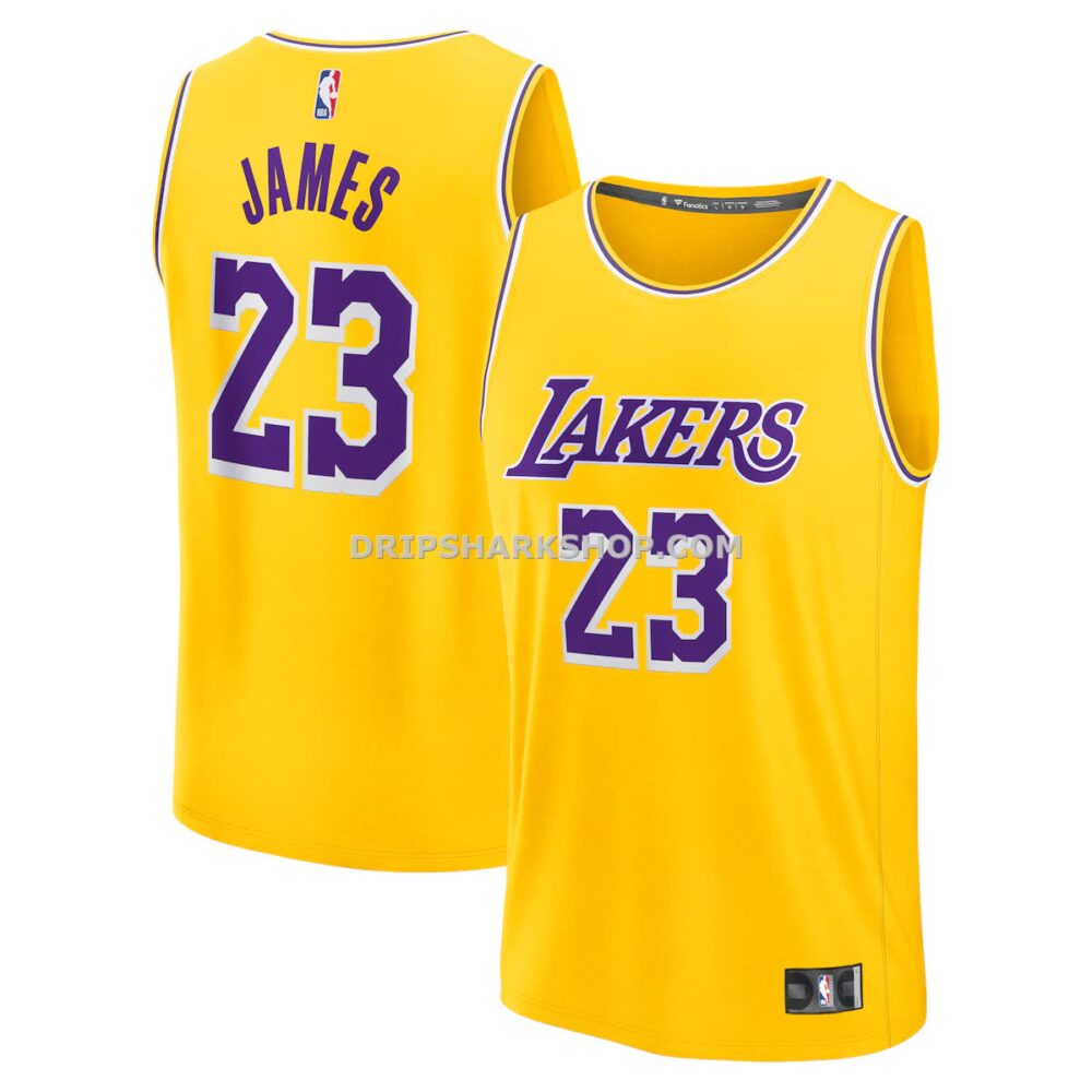 Mens Fanatics Lebron James Gold Los Angeles Lakers Fast Break Replica Jersey Icon Edition