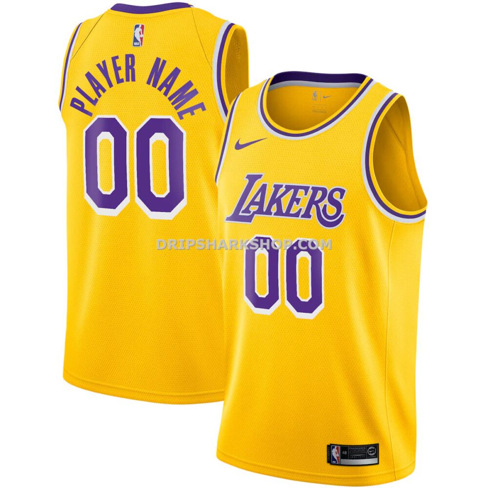 Mens Nike Gold Los Angeles Lakers 2020 21 Swingman Custom Jersey Icon Edition