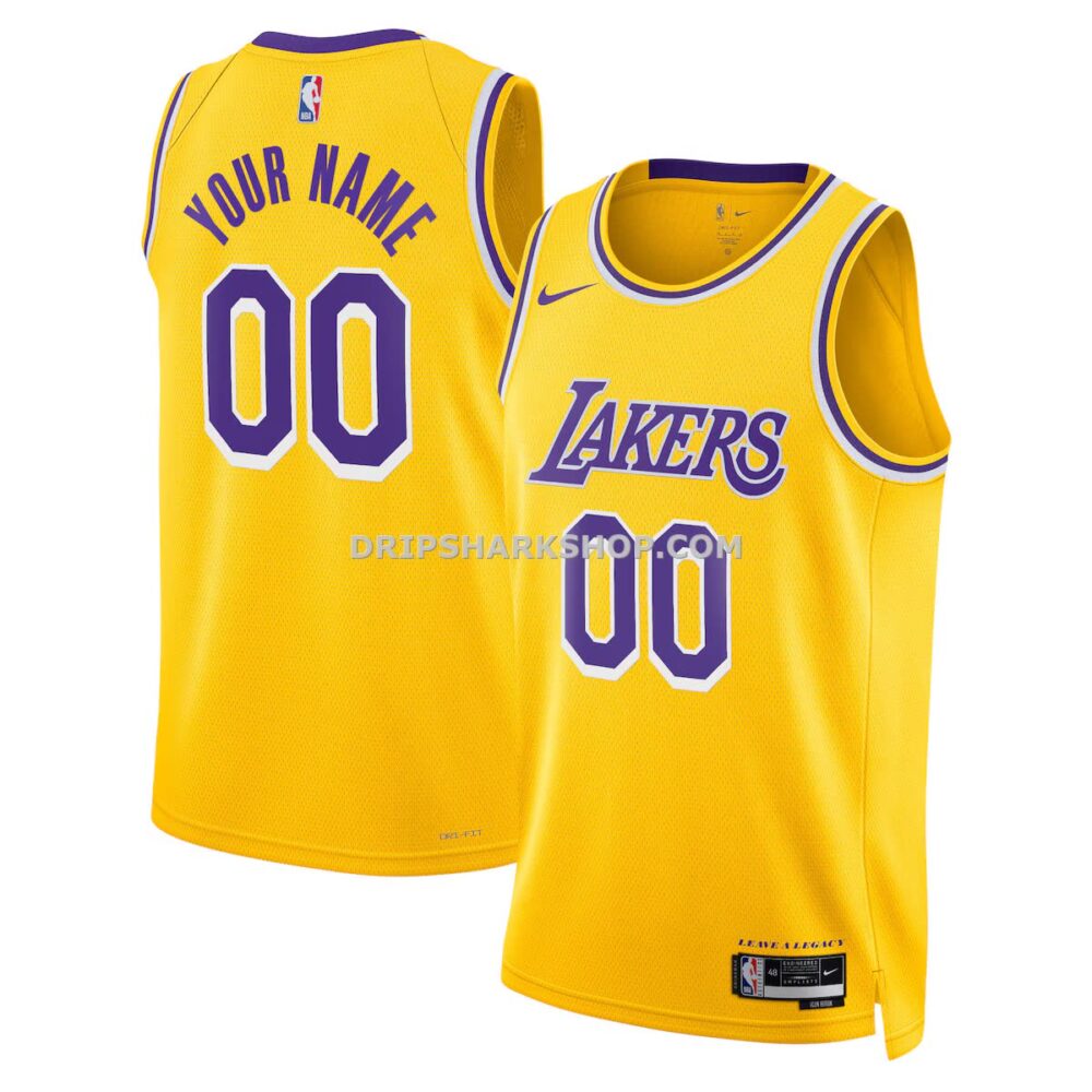 Unisex Nike Gold Los Angeles Lakers Swingman Custom Jersey Icon Edition