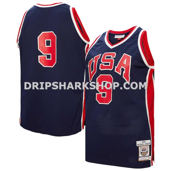Mens Mitchell And Ness Michael Jordan Navy Usa Basketball 1984 Authentic Jersey