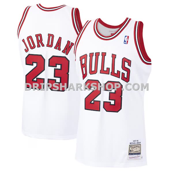 Mens Mitchell And Ness Michael Jordan White Chicago Bulls 1997 98 Hardwood Classics Authentic Jersey_Pi3902000