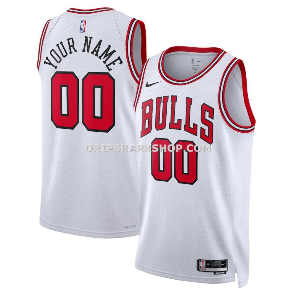 Unisex Chicago Bulls Nike White Swingman Custom Jersey Association Edition