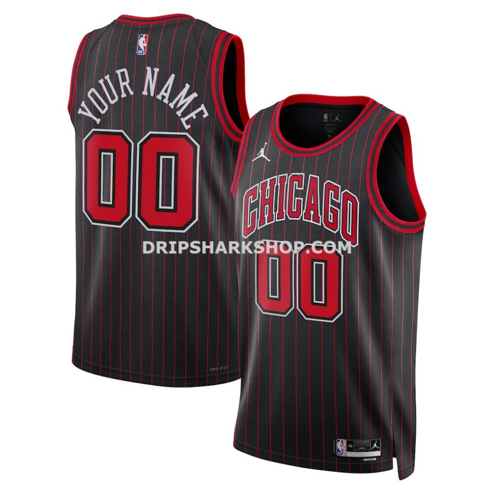 Unisex Chicago Bulls Jordan Brand Black Swingman Custom Jersey Statement Edition