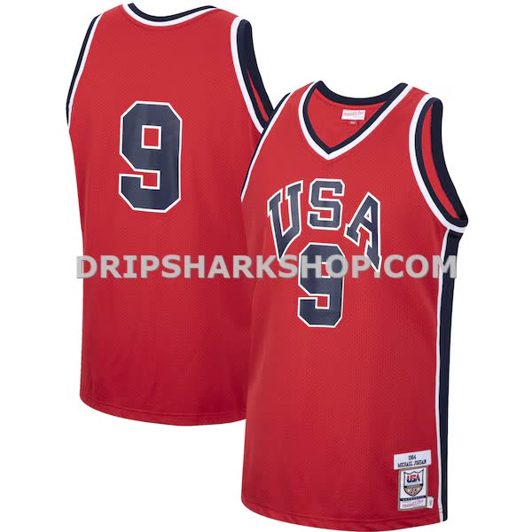Mens Mitchell And Ness Michael Jordan Red Usa Basketball 1984 Authentic Jersey_Pi4155000