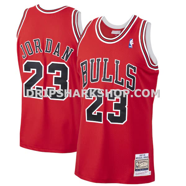 Mens Mitchell And Ness Michael Jordan Scarlet Chicago Bulls 1997 98 Hardwood Classics Authentic Jersey_Pi3902000