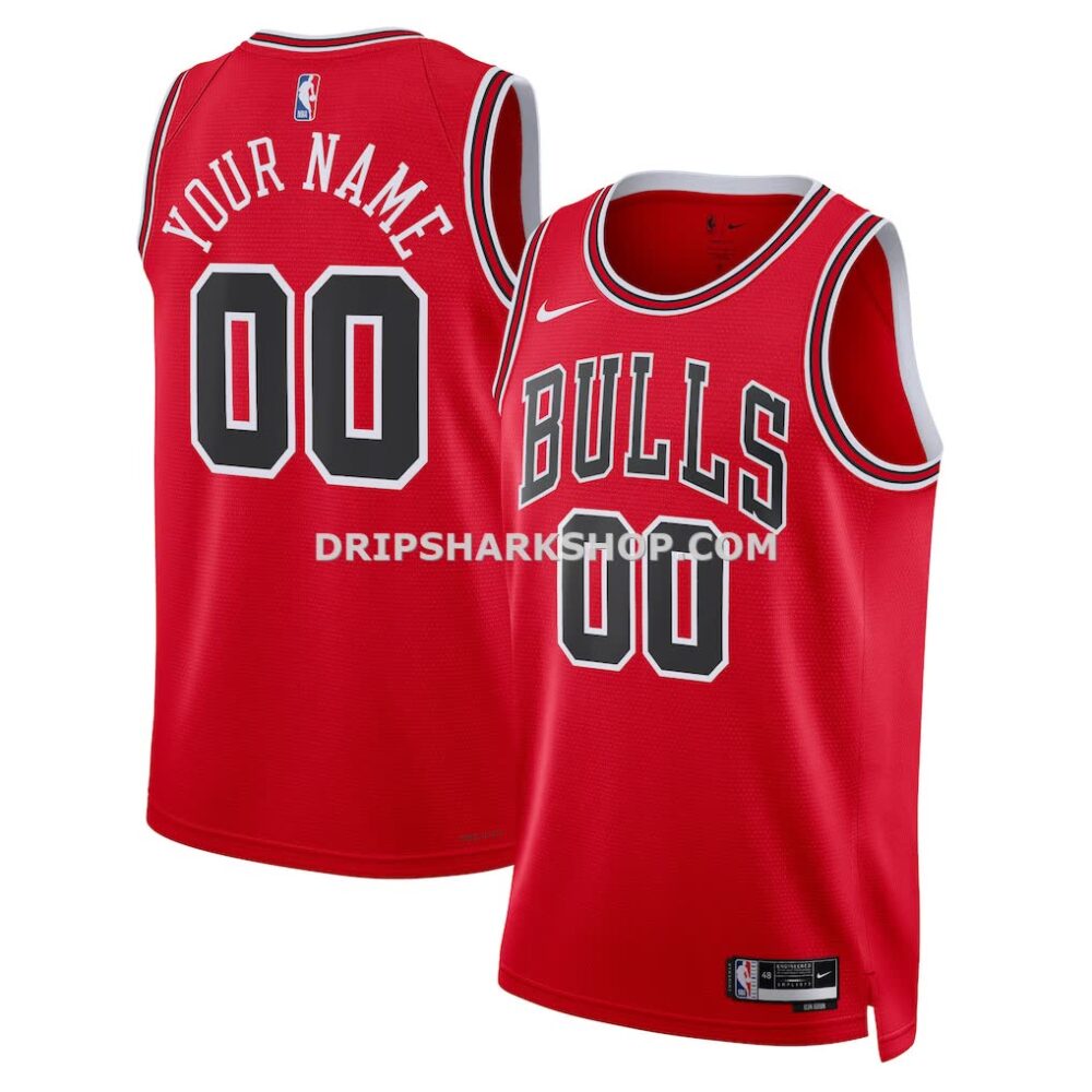NBA05bf8bM01-df8365 Men's Chicago Bulls Fanatics Red Fast Break Custom Jersey Icon Edition