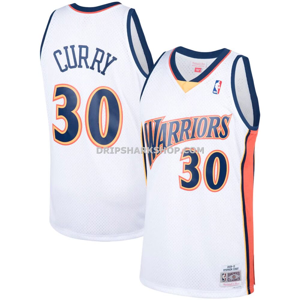 Mens Mitchell And Ness Stephen Curry White Golden State Warriors Hardwood Classics Swingman Jersey